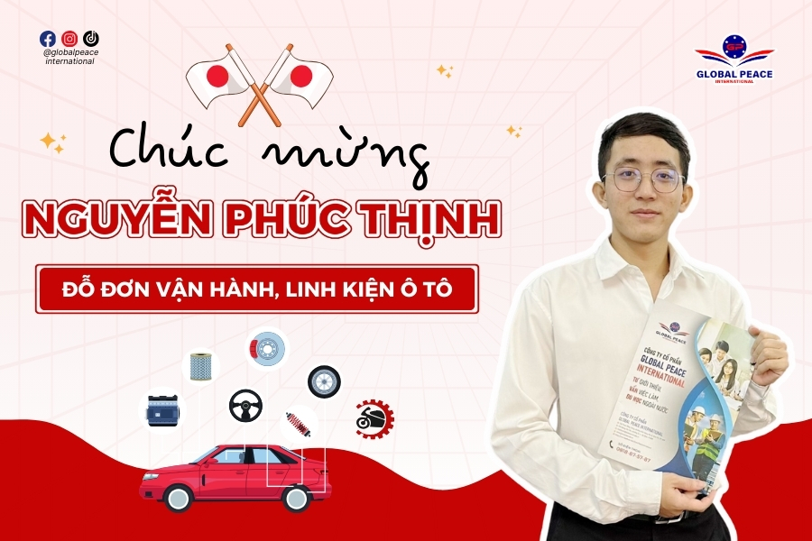 Chúc mừng học viên Phúc Thịnh ngày 5/8 đỗ đơn kỹ sư vận hành máy, sản xuất linh kiện ô tô