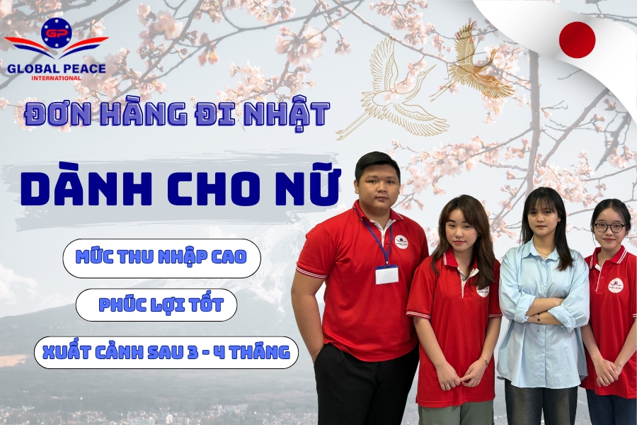 Đơn hàng đi Nhật dành cho nữ, Lương cao, phúc lợi tốt