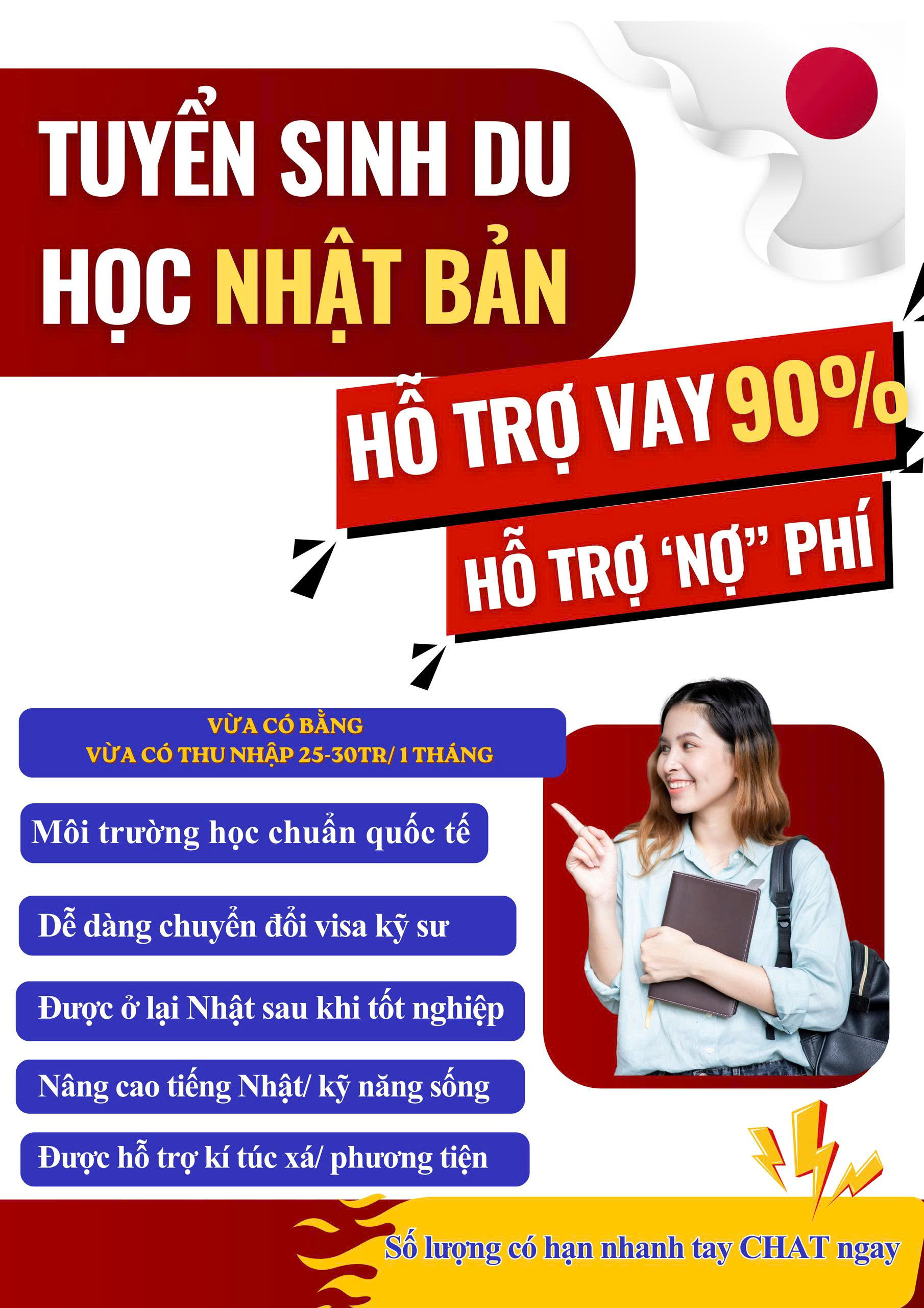 Du Học Nhật Bản không mất phí 2026