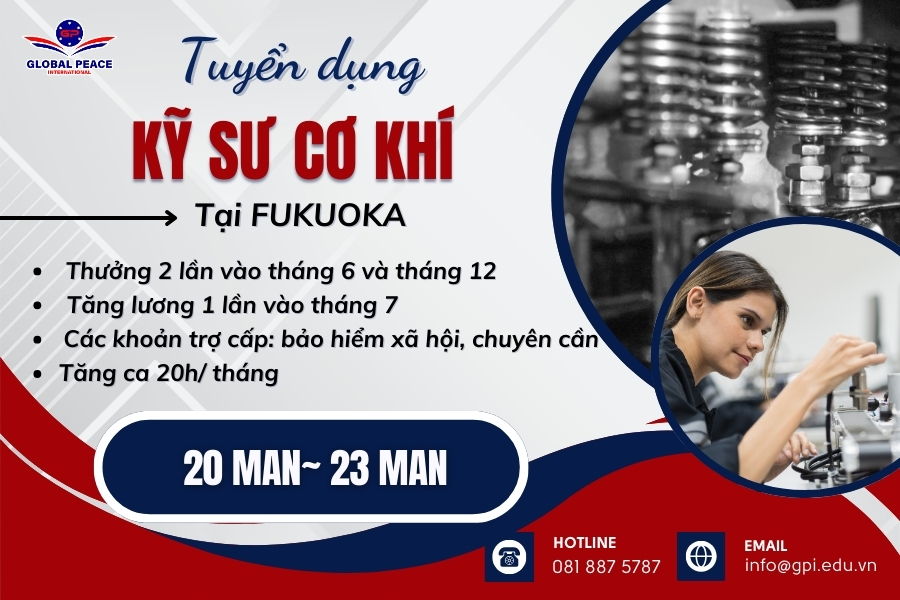 Đơn kỹ sư cơ khí tại Fukuoka, Nhật Bản