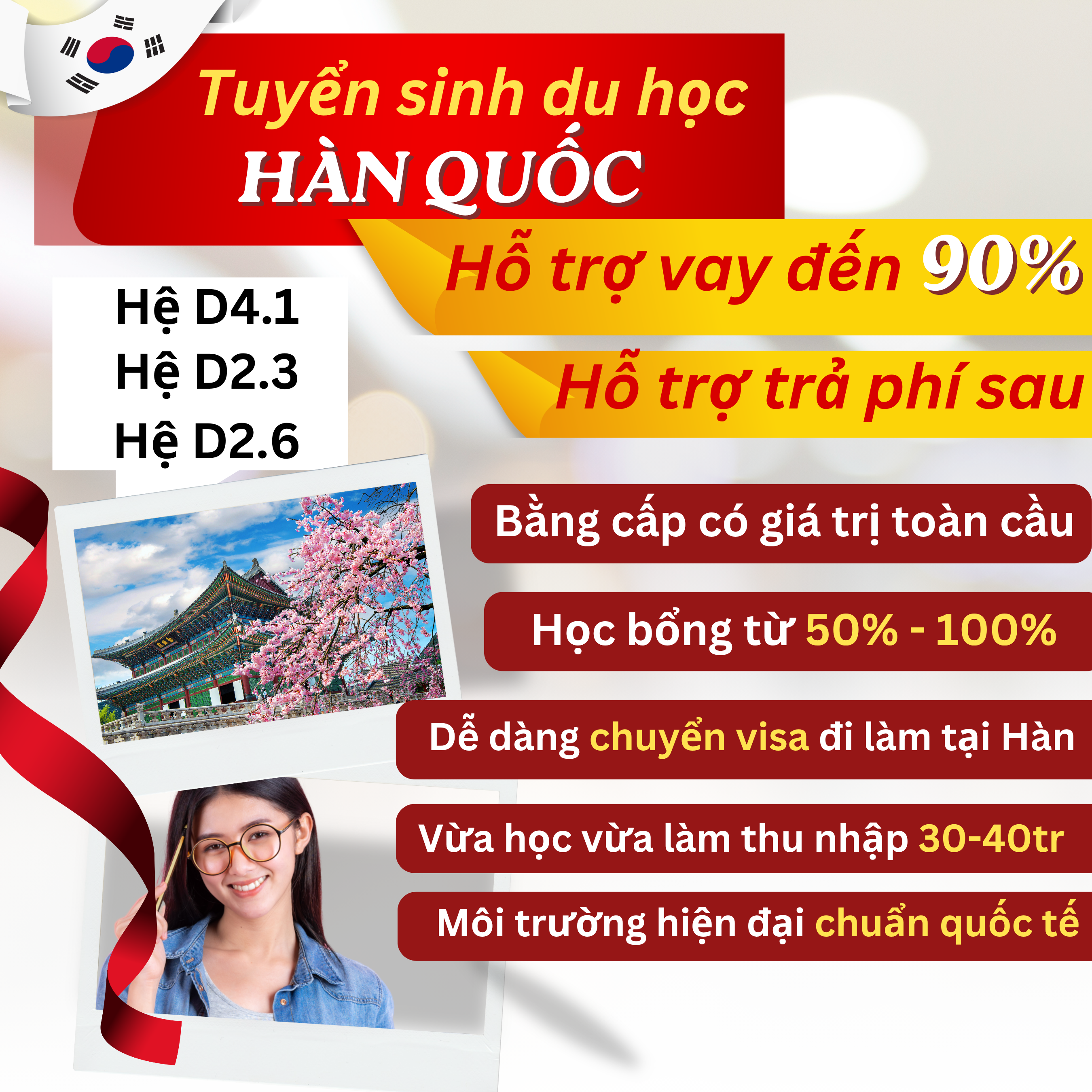 Du học Hàn Quốc tài trợ phí 2026