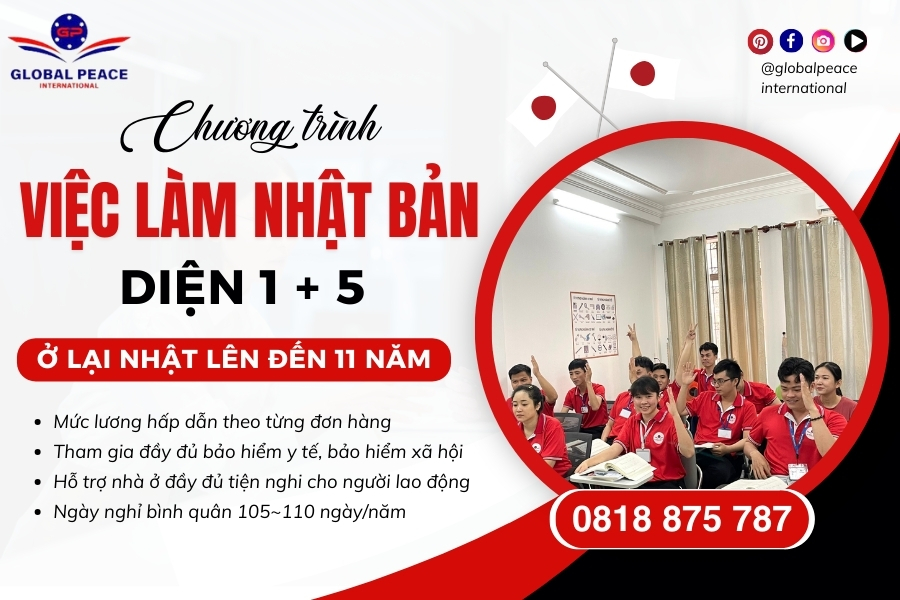 Thông tin chi tiết chương trình việc làm Nhật Bản diện 1+5